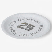 Happy 25th Jubileum mam en pap Klassiek Papieren Bordje (Gekanteld)