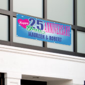 Happy 25th Jubileum met douanenamen Spandoek (Buitenkant Gebouw)