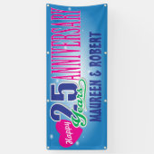 Happy 25th Jubileum met douanenamen Spandoek (Verticaal)