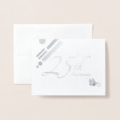 Happy 25th Jubileum Mod Birds Folie Kaarten (Voorkant met envelop)