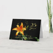 Happy 25th Jubileum Oranje Yellow Daylily Lily Kaart (Voorkant)