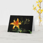 Happy 25th Jubileum Oranje Yellow Daylily Lily Kaart (Gele Bloem)