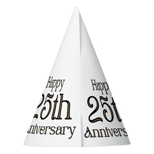 Happy 25th Jubileum Party Pet Feesthoedjes (Achterkant)