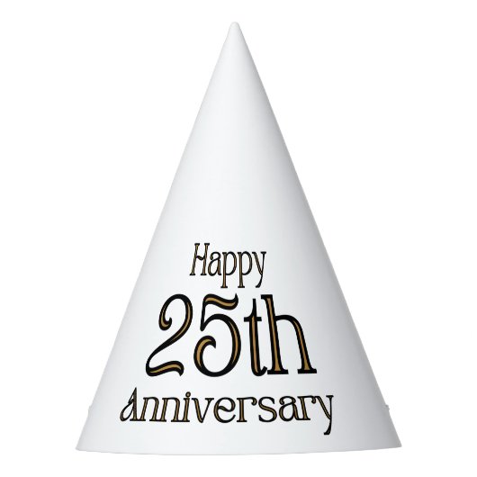 Happy 25th Jubileum Party Pet Feesthoedjes (Voorkant)