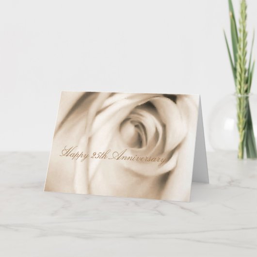 Happy 25th Jubileum roos kaart (Voorkant)