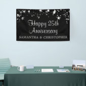 Happy 25th Jubileum Silver Stars Black Names Spandoek (Beurs)