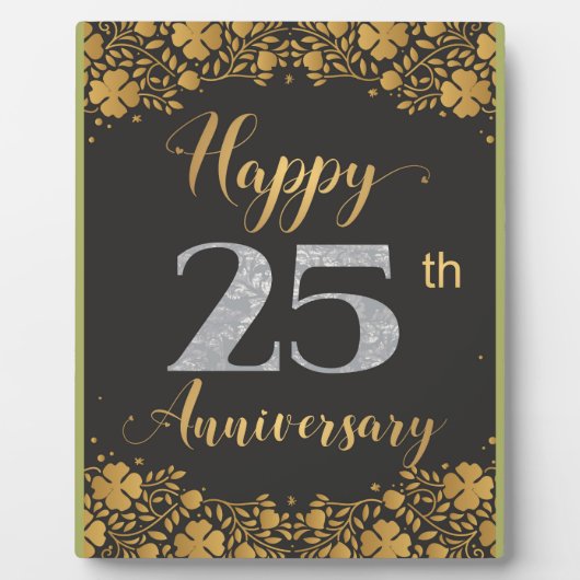 Happy 25th Jubileum Silver Wedding 25 jaar Fotoplaat (Voorkant)