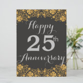 Happy 25th Jubileum Silver Wedding 25 jaar Kaart (Staand voorkant)