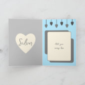 Happy 25th Jubileum voegt grijs blauw namen toe Kaart (Binnen)