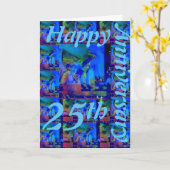 Happy 25th Jubileum Wenskaart Kaart (Gele Bloem)