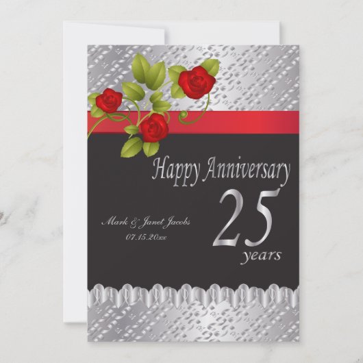 Happy 25th Silver Jubileum Kaart (Voorkant)