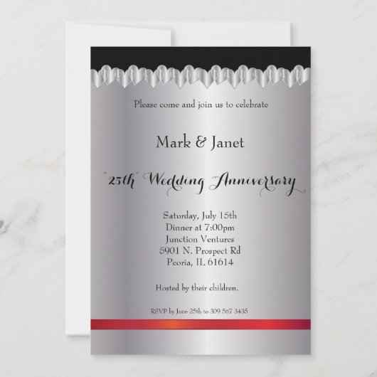 Happy 25th Silver Jubileum Kaart (Achterkant)