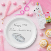 Happy 25th Silver Jubileum Papieren Bordje (Feest)