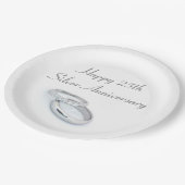 Happy 25th Silver Jubileum Papieren Bordje (Gekanteld)