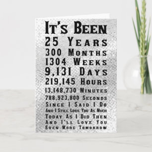 Happy 25th Silver Wedding Anniversary Kaart
