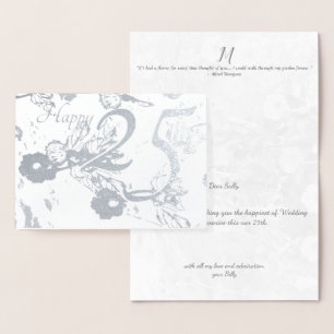 Happy 25th Silver Wedding Jubileum Foil Card Folie Kaarten