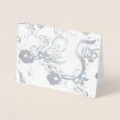 Happy 25th Silver Wedding Jubileum Folie Kaart (Voorkant)