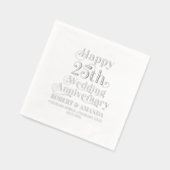 Happy 25th Wedding Anyversary Retro Typografie Folie Servetten (Links)