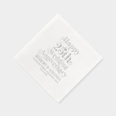 Happy 25th Wedding Anyversary Retro Typografie Folie Servetten (Rechts)