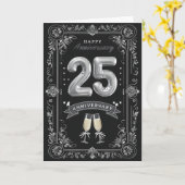 Happy 25th Wedding Jubileum Kaart (Gele Bloem)