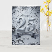 Happy 25th Wedding Jubileum Kaart (Gele Bloem)