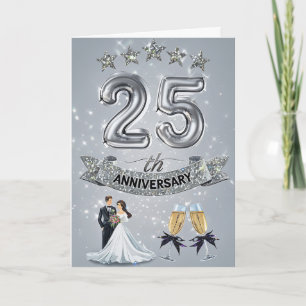 Happy 25th Wedding Jubileum Kaart