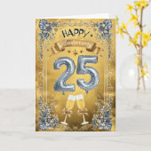 Happy 25th Wedding Jubileum Kaart (Gele Bloem)