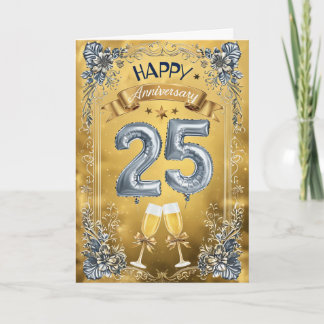 Happy 25th Wedding Jubileum Kaart