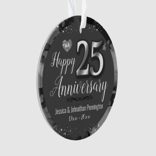 Happy 25th Wedding Jubileum Ornament (voorkant)