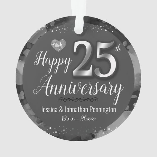 Happy 25th Wedding Jubileum Ornament (achterkant)
