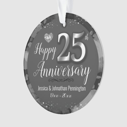Happy 25th Wedding Jubileum Ornament (voorkant)