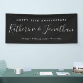 Happy 25th Wedding Jubileum Silver Custom Spandoek (Beurs)