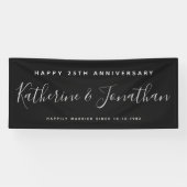 Happy 25th Wedding Jubileum Silver Custom Spandoek (Horizontaal)