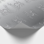 "Happy 25th Wedding Jubileum" Silvery Font Cadeaupapier (Hoek)