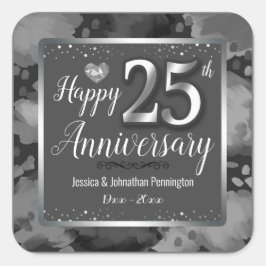 Happy 25th Wedding Jubileum Vierkante Sticker
