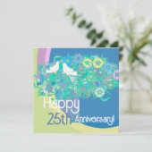 Happy 25th White Doves Jubileum Kaart (Staand voorkant)
