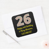 Happy 26th Birthday & Merry Kerstmis, aangepaste n Vierkante Sticker (Envelop)