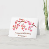 Happy 26th Jubileum Waterverf Blossom Cherry Kaart (Voorkant)