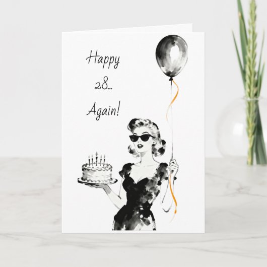 Happy 28 Again! | Funny Sarcastic Birthday Kaart (Voorkant)