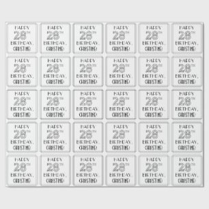 HAPPY 28th BIRTHDAY; Art Deco Style; aangepaste na Cadeaupapier
