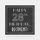 HAPPY 28th BIRTHDAY; Art Deco Style; aangepaste na Servet (Voorkant)