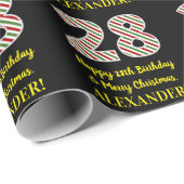 Happy 28th Birthday & Merry Kerstmis, aangepaste n Cadeaupapier (Rol Hoek)