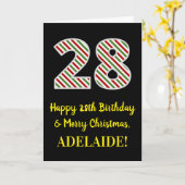 Happy 28th Birthday & Merry Kerstmis, aangepaste n Kaart (Gele Bloem)
