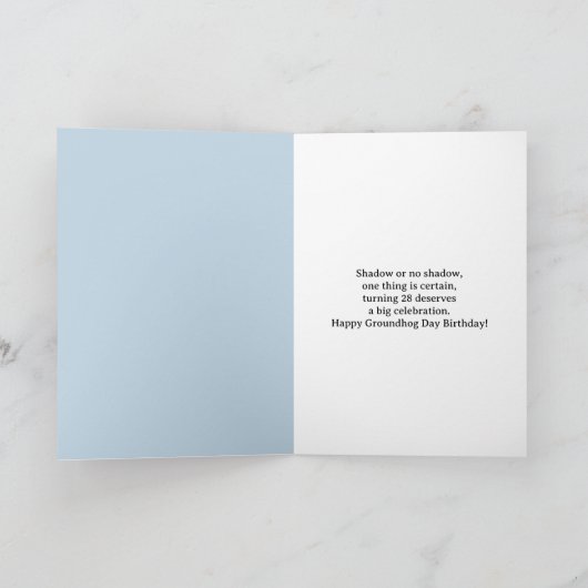  Happy 28th Groundhog Day Birthday  Kaart (Binnen)