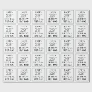 HAPPY 29TH BIRTHDAY; Art Deco Style; aangepaste na Cadeaupapier