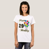 Happy 29th Birthday Balloons T-Shirt (Voorkant volledig)