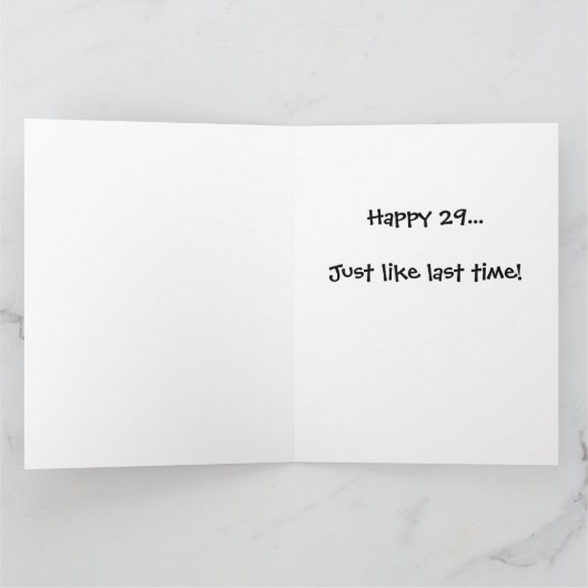 Happy "29th" Birthday Kaart (Binnen)