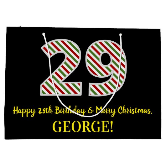 Happy 29th Birthday & Merry Kerstmis, aangepaste n Groot Cadeauzakje (Achterkant)