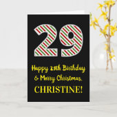 Happy 29th Birthday & Merry Kerstmis, aangepaste n Kaart (Gele Bloem)