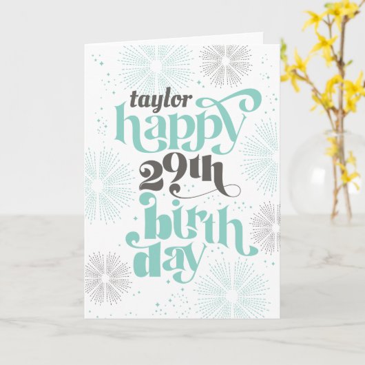 Happy 29th Birthday  Wenskaart Kaart (Gele Bloem)